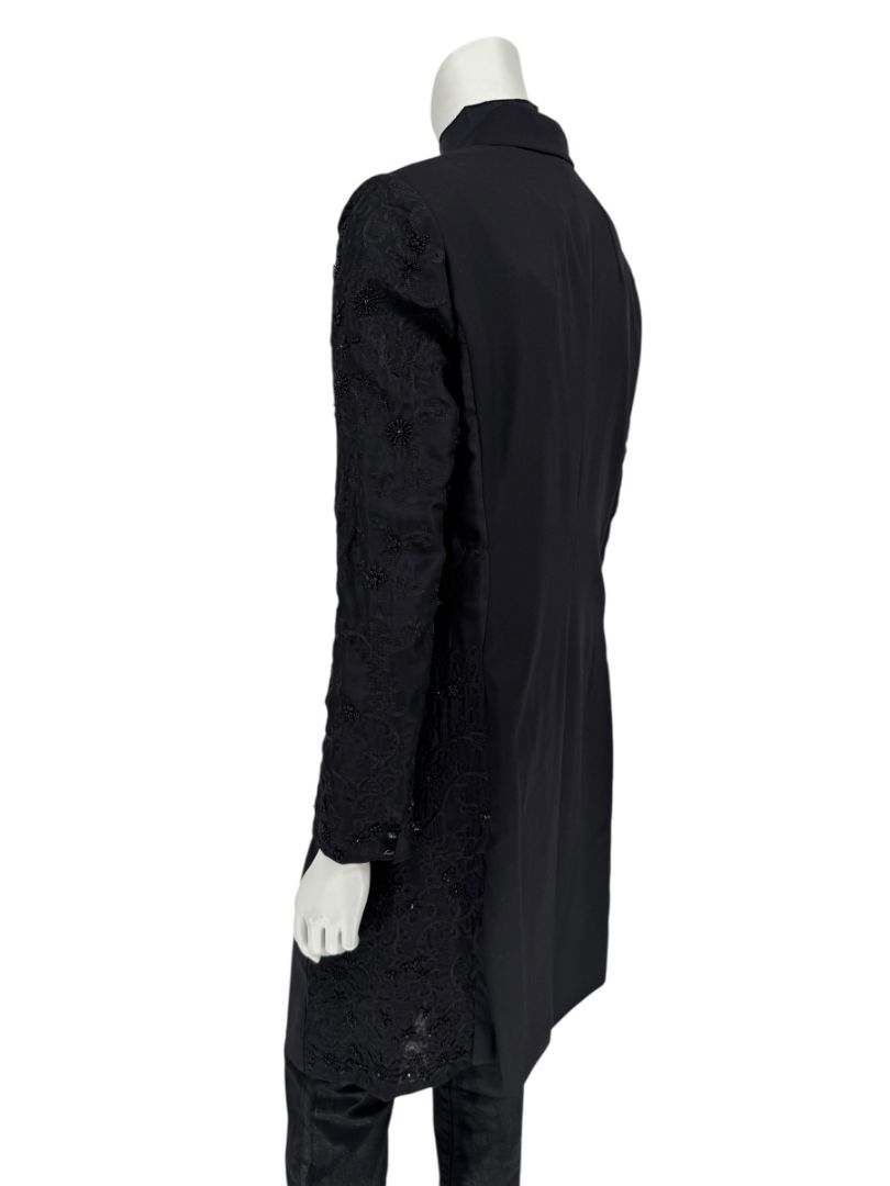 Pamella Roland Black Embellished Longline Jacket – Large