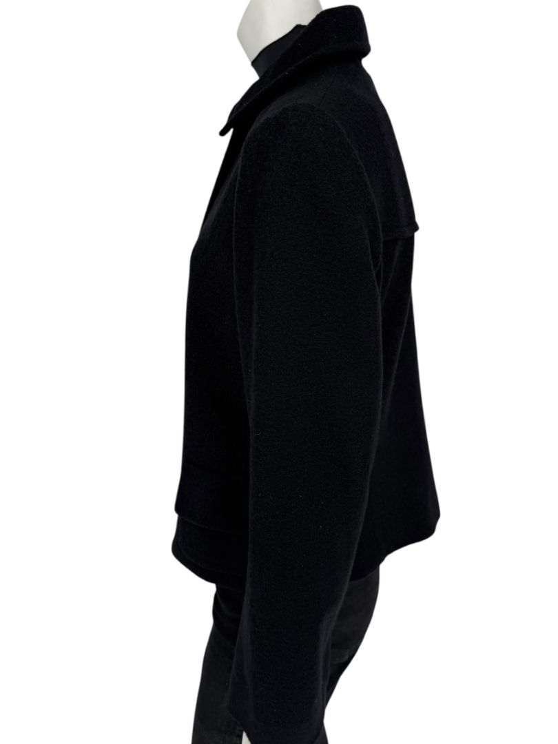 Lida Baday Black Wool Cropped Peacoat – Size 12