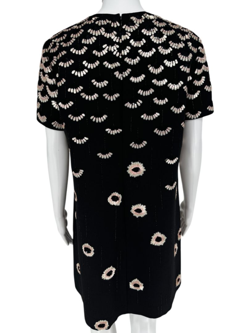 Valentino Embellished Sequin Flower Shift Dress – Size 10