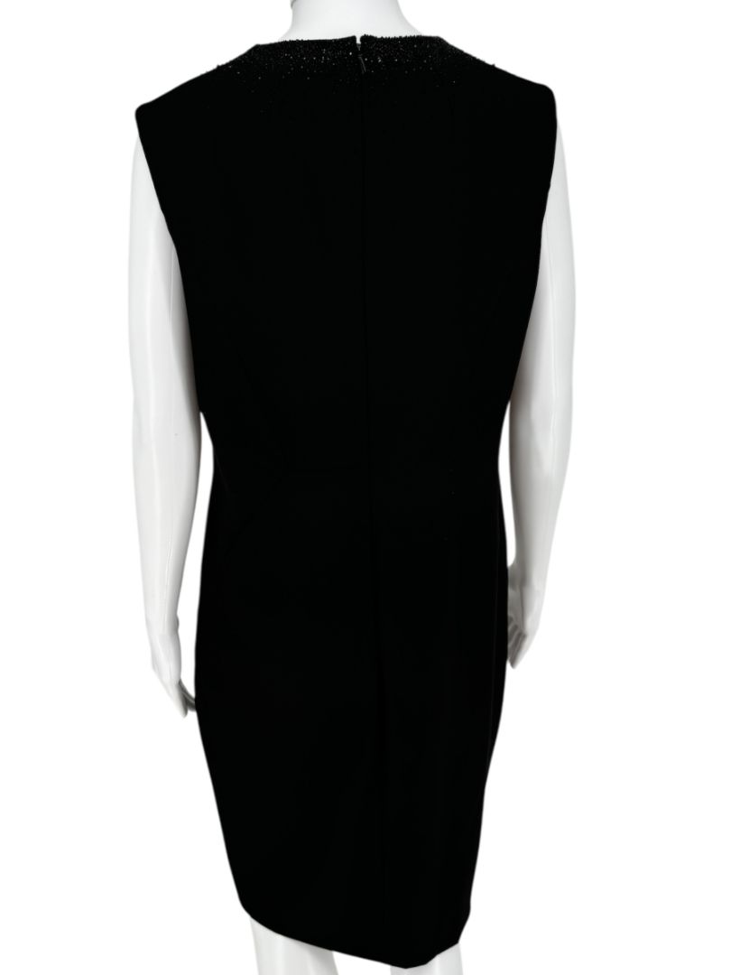 Pamella Roland Embellished Tuxedo-Inspired Sheath Dress