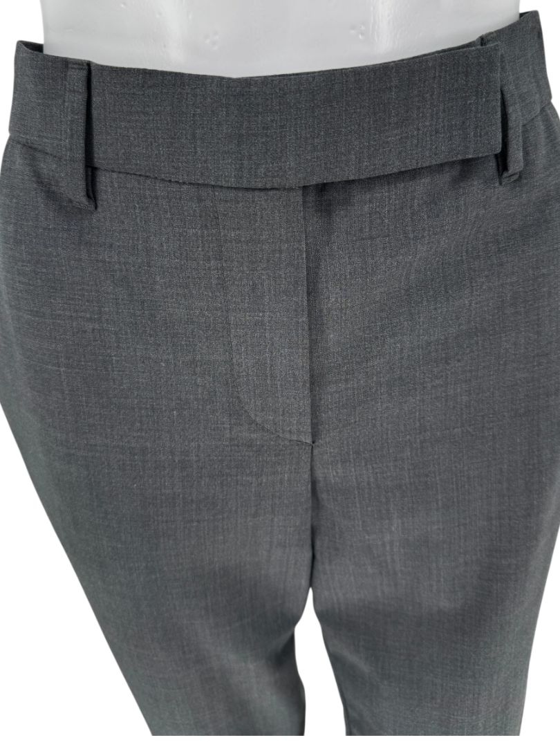 Brunello Cucinelli Grey Wool-Blend Slim Pants with Monili Trim – Size IT 44 / US 8