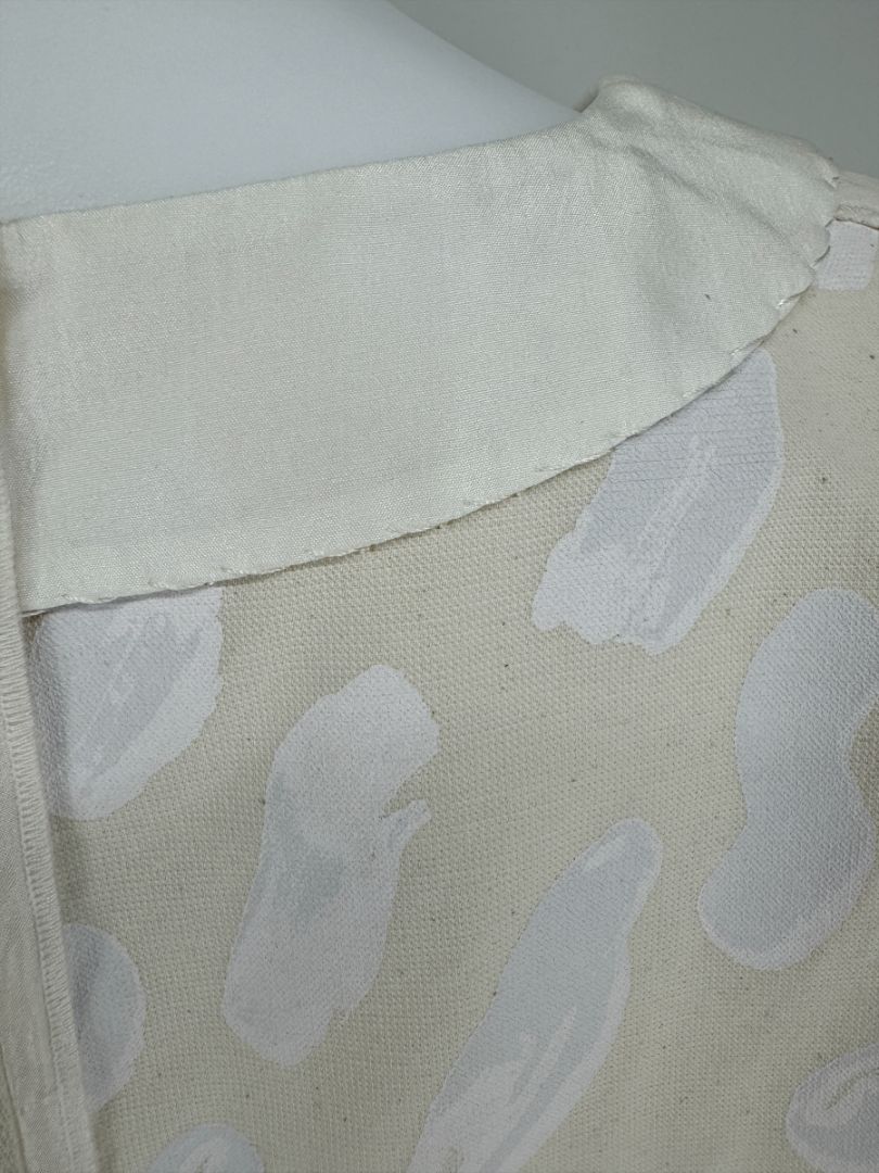 Marni Textured Cream Print Shift Dress with Silk Trim - Size 4