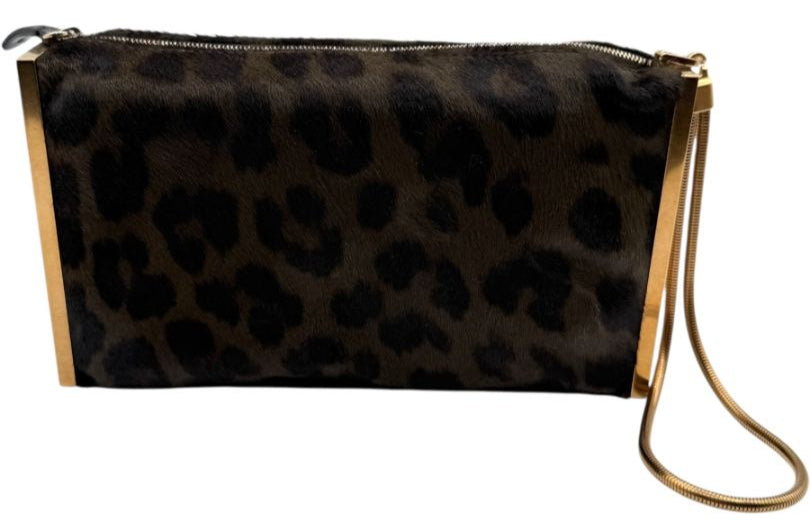 LANVIN Calf Hair Leopard Clutch – Excellent Pre-Owned Condition