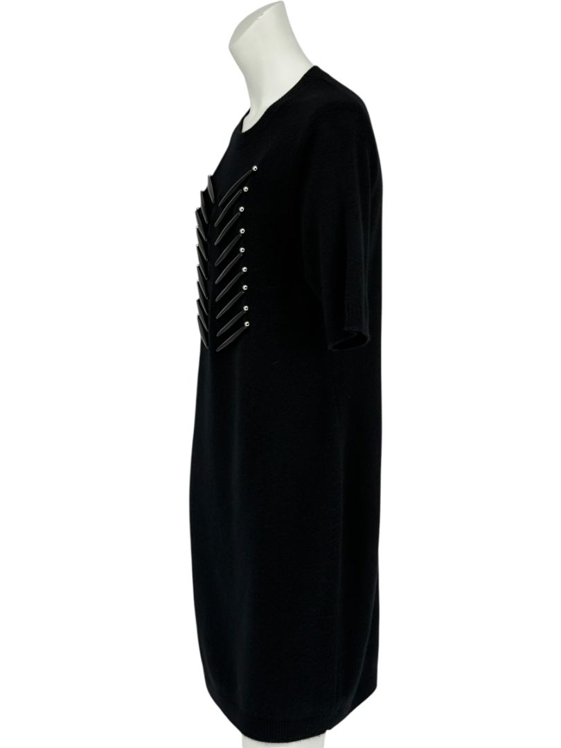Louis Vuitton Black Cashmere Sweater Dress with Hardware Detail – Size L