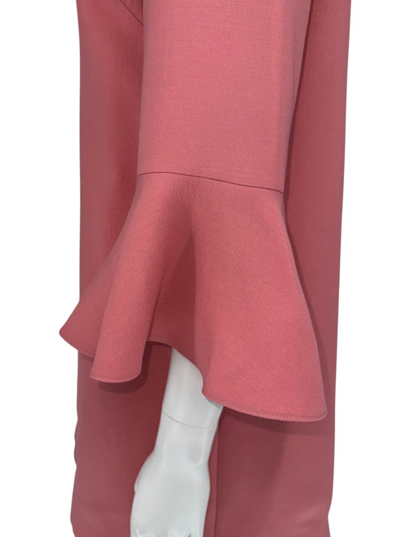 Valentino Rose Pink Crepe Ruffle Sleeve Shift Dress – Size 10