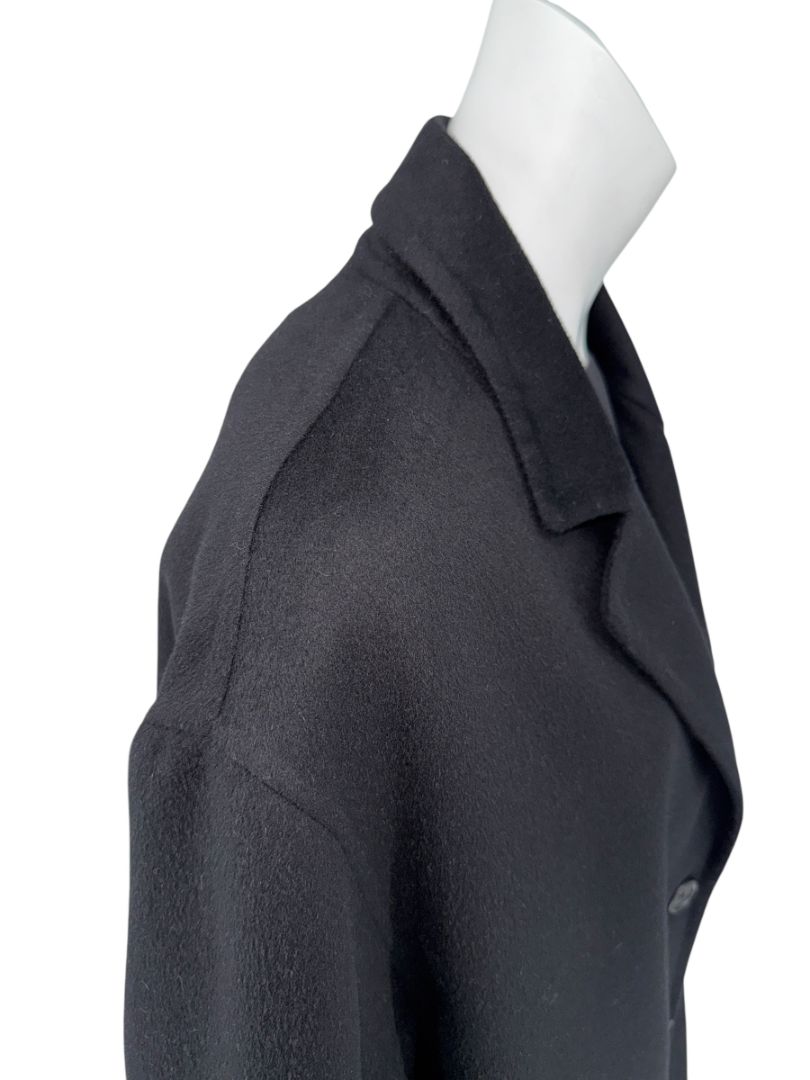 PRADA Black Cashgora Oversized Coat – Size IT 46