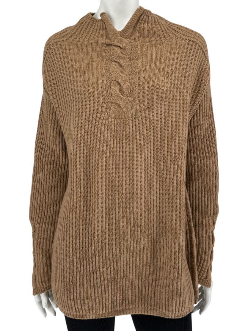 S’Max Mara Camel Ribbed Wool-Cashmere Sweater – Size M