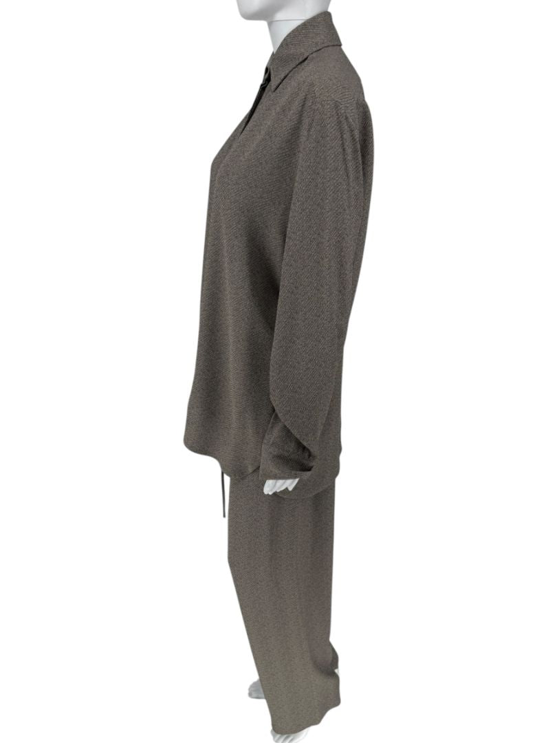 The Row Textured Taupe Two-Piece Lounge Set – Size XS