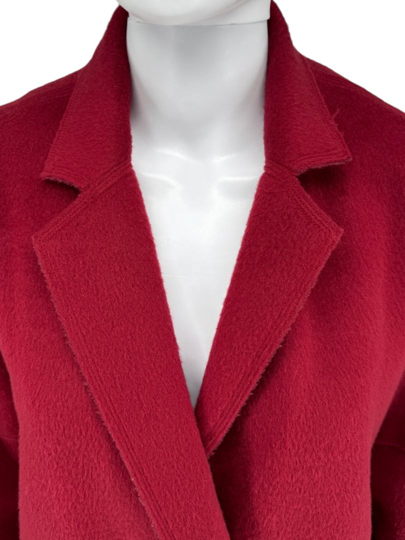 Pamella Roland Burgundy Cashmere Double-Breasted Coat – Size L