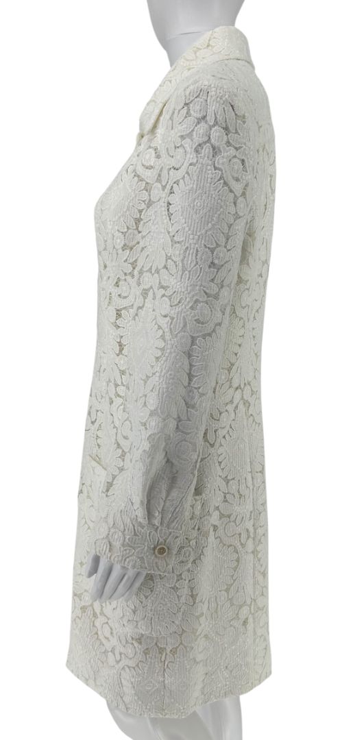 Chloé Milk White Embroidered Lace Shirt Dress – Size FR 42