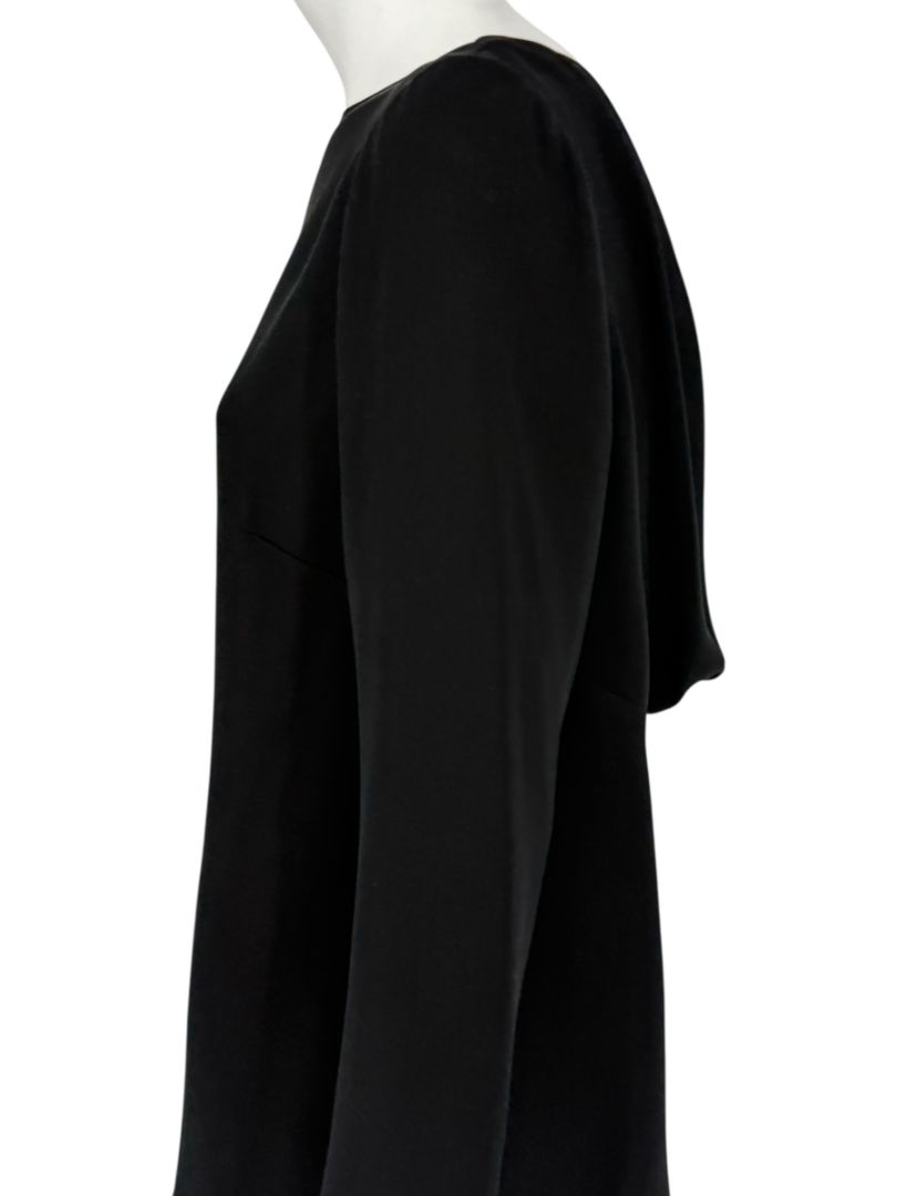 Valentino Black Draped Back Long Sleeve Blouse – Size 10 (IT 46)