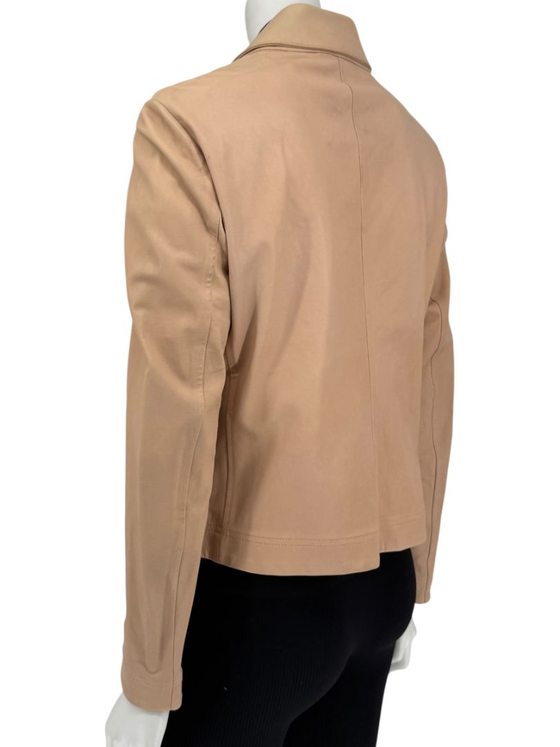 Piazza Sempione Blush Lamb Leather Moto Jacket – Size IT 46
