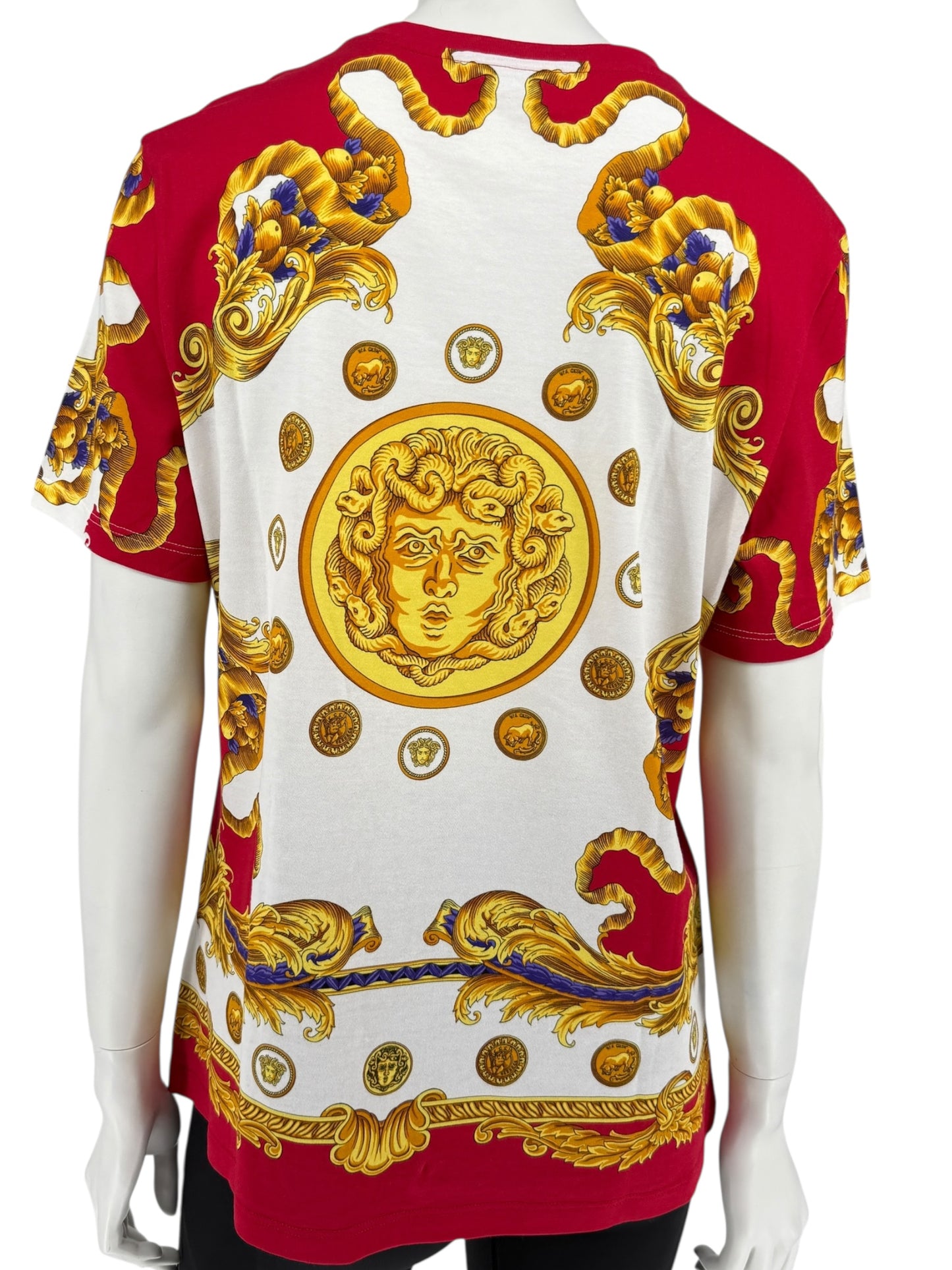 Versace Red & White Medusa Baroque Graphic T-Shirt – Size IT 42