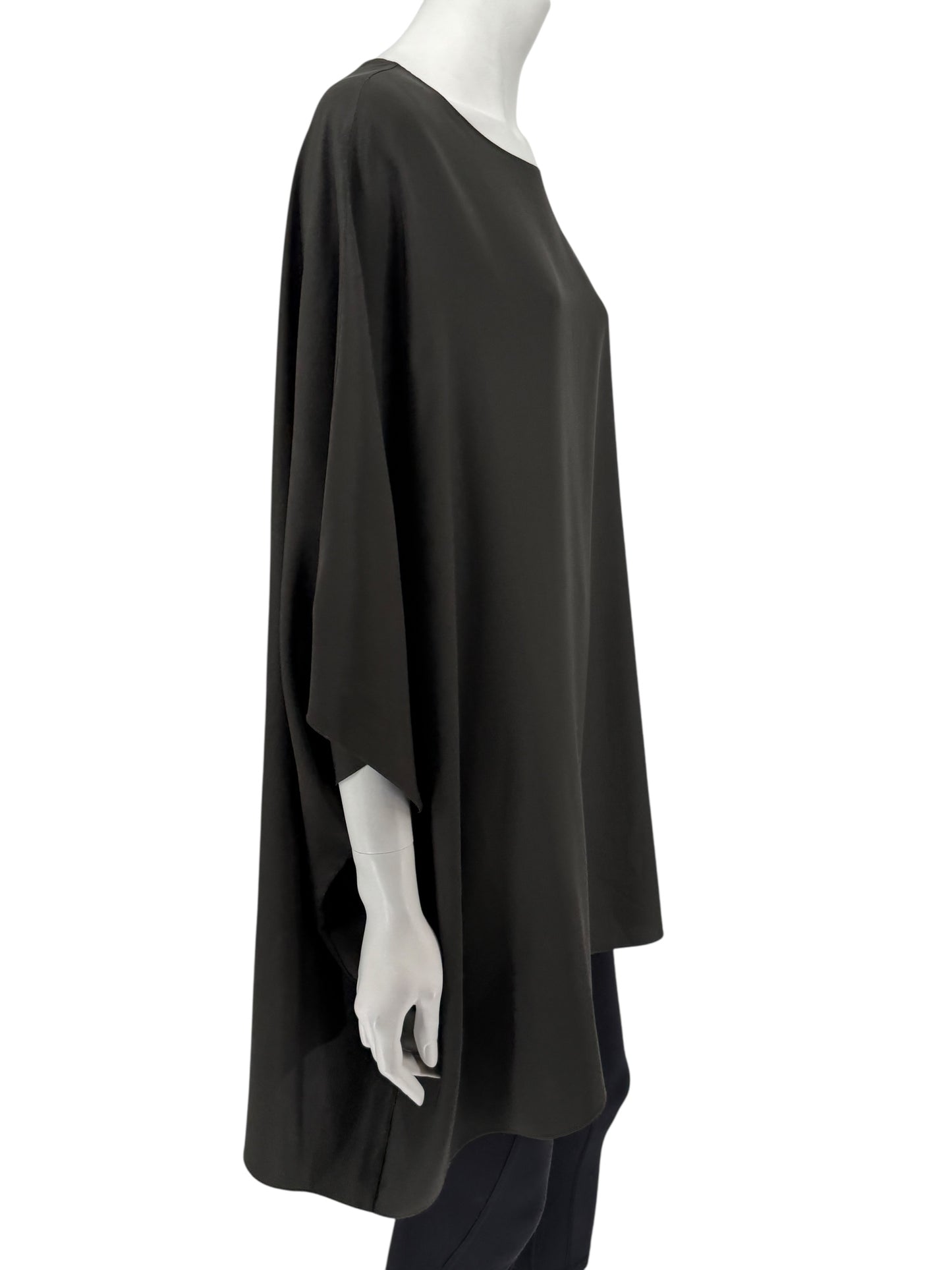 The Row Charcoal Grey Silk Oversized Tunic Blouse – Size M