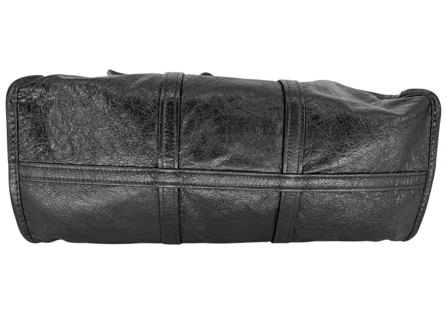 Balenciaga Black Arena Leather Bazar Shopper Tote Bag - XL