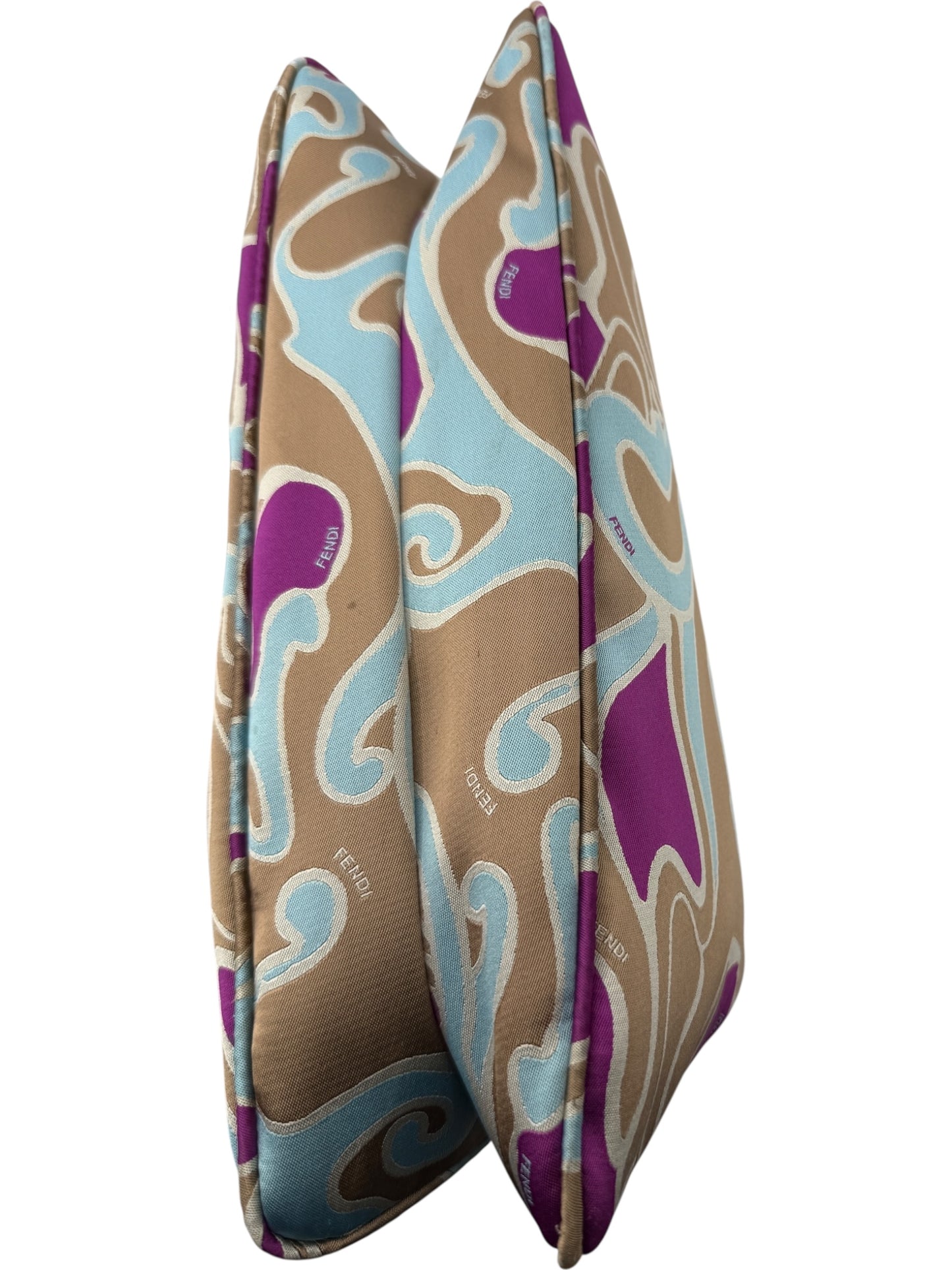 Fendi 2001 Multicolor Satin Psychedelic Print Baguette "Momma" Shoulder Bag