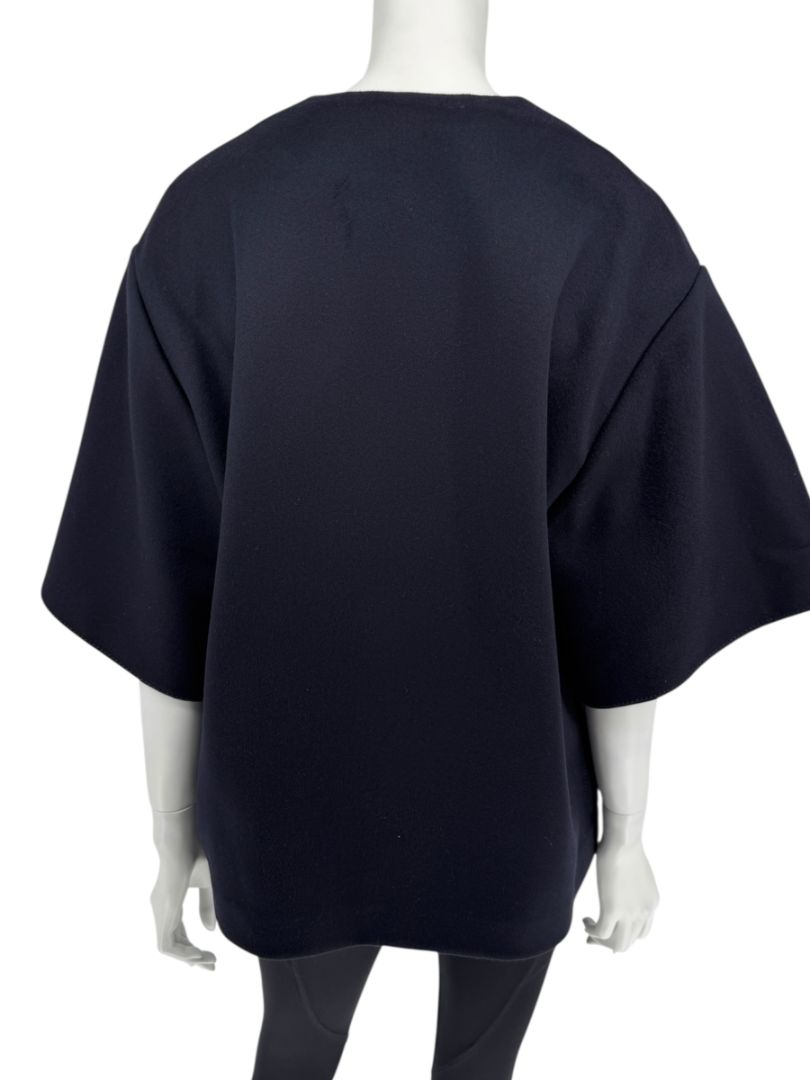Valentino Navy Wool-Cashmere Kimono Sleeve Jacket – Size IT 40