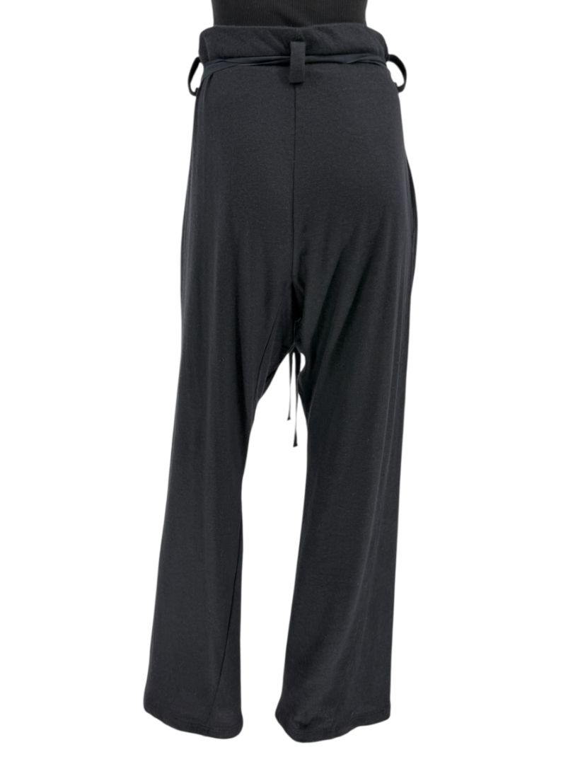 The Row Black Drop-Crotch Belted Knit Pants – Size XS
