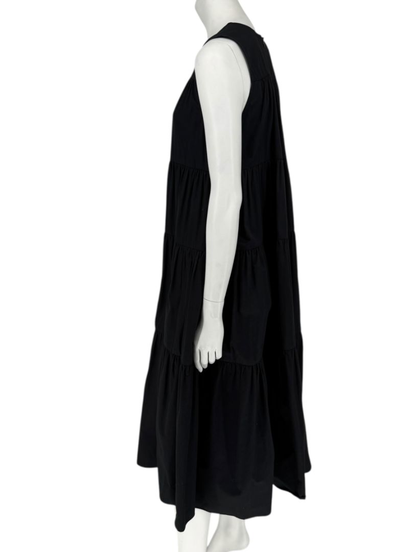 CO Essentials Black Tiered Sleeveless Midi Dress – Size M