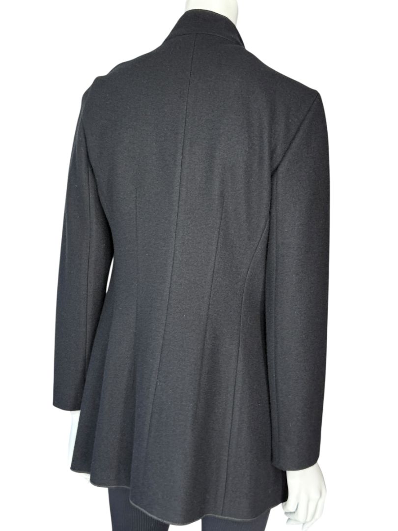 NWT Agnona Black 100% Cashmere Open-Front Coat – Size IT 46 / US 10