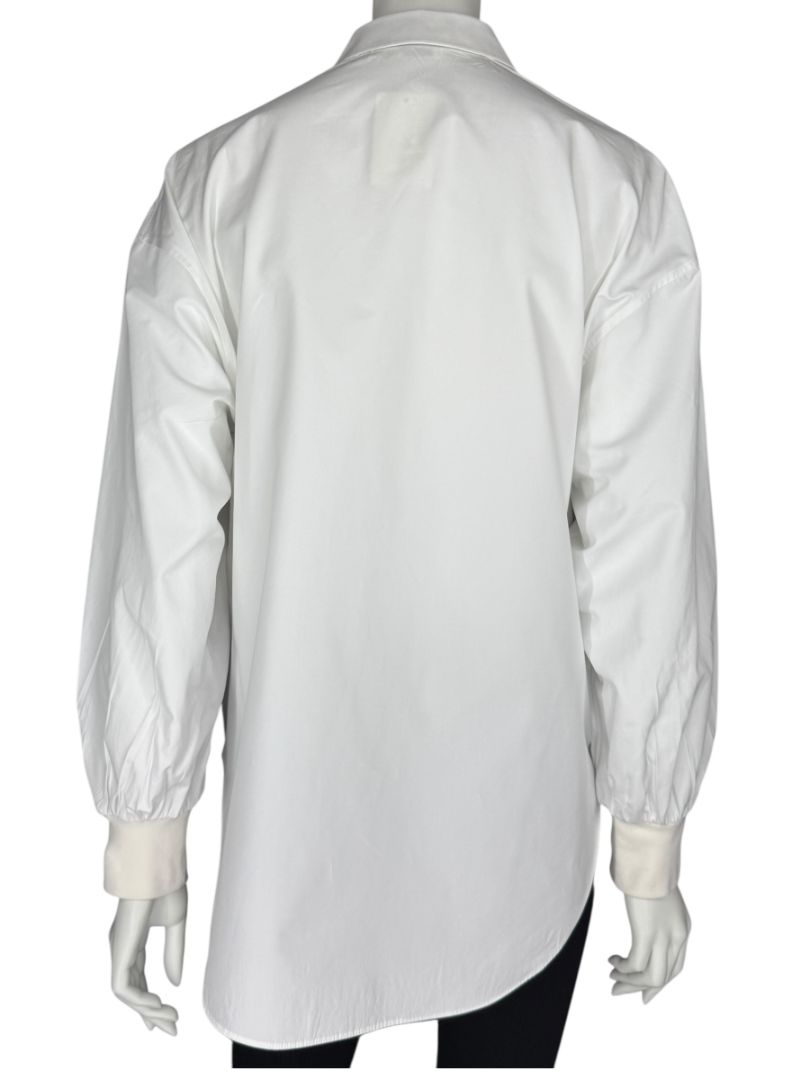 Alexander McQueen White Cotton Shirt with Balloon Sleeves – Size IT 38