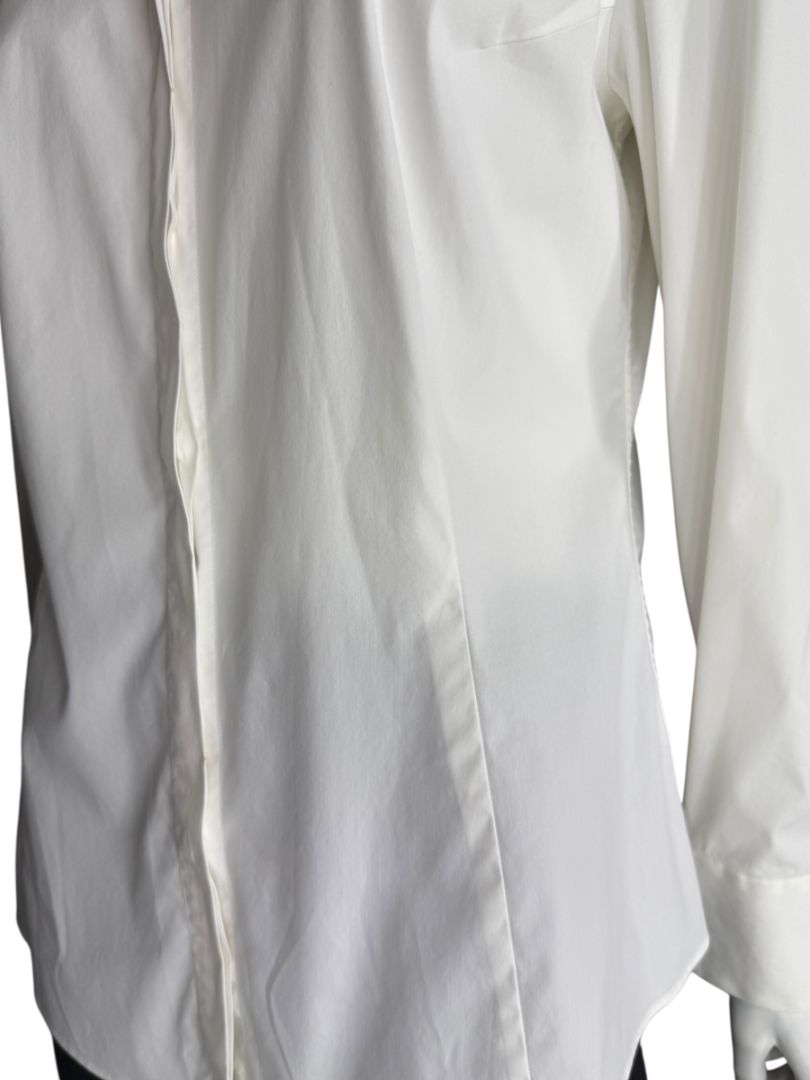 NWT Brunello Cucinelli White Relaxed Satin Cuff Blouse – Size M