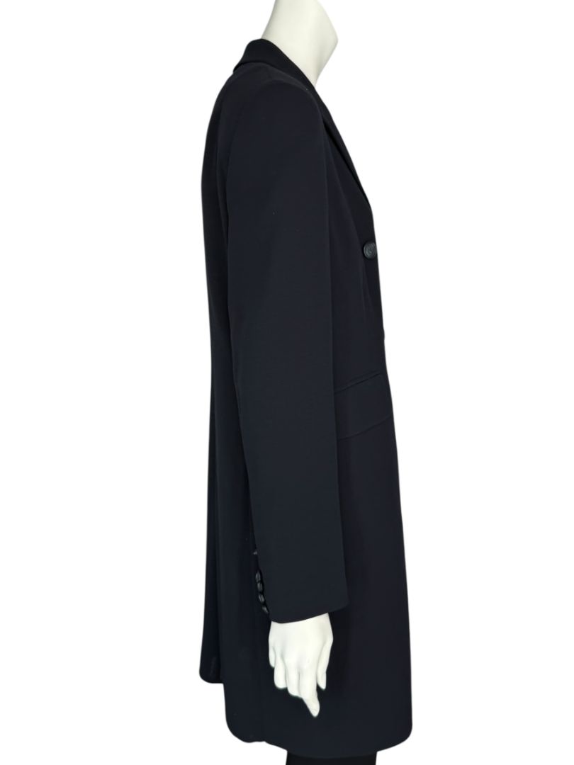 Akris Navy Wool-Blend Double-Breasted Longline Blazer Coat – Size US 8