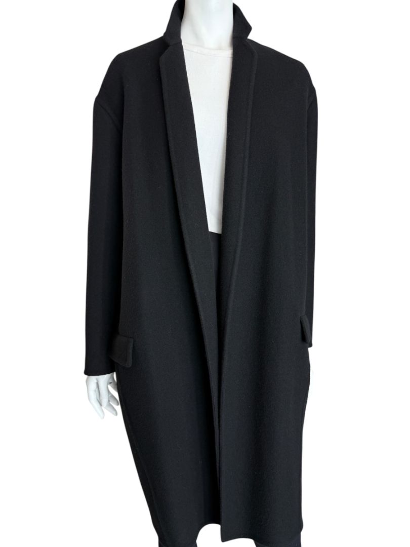 Céline 100% Cashmere Long Black Coat – Size FR 36