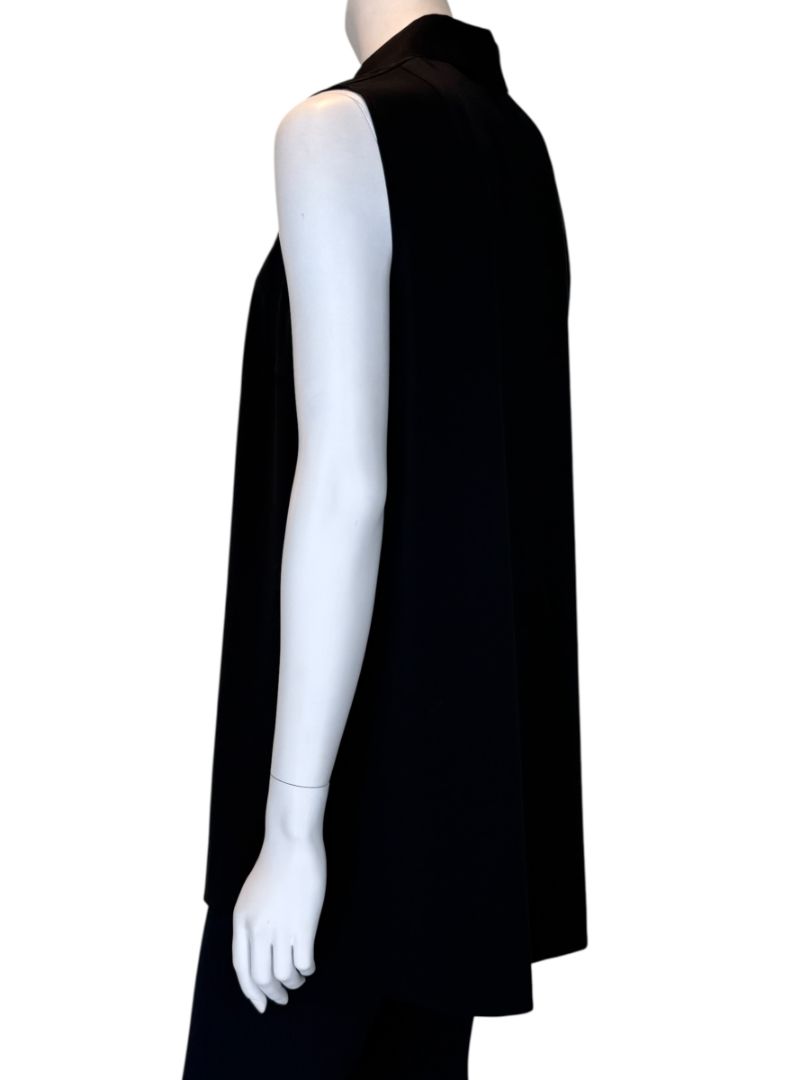Akris Punto Black Sleeveless Scalloped Detail Tunic Top – Size 10