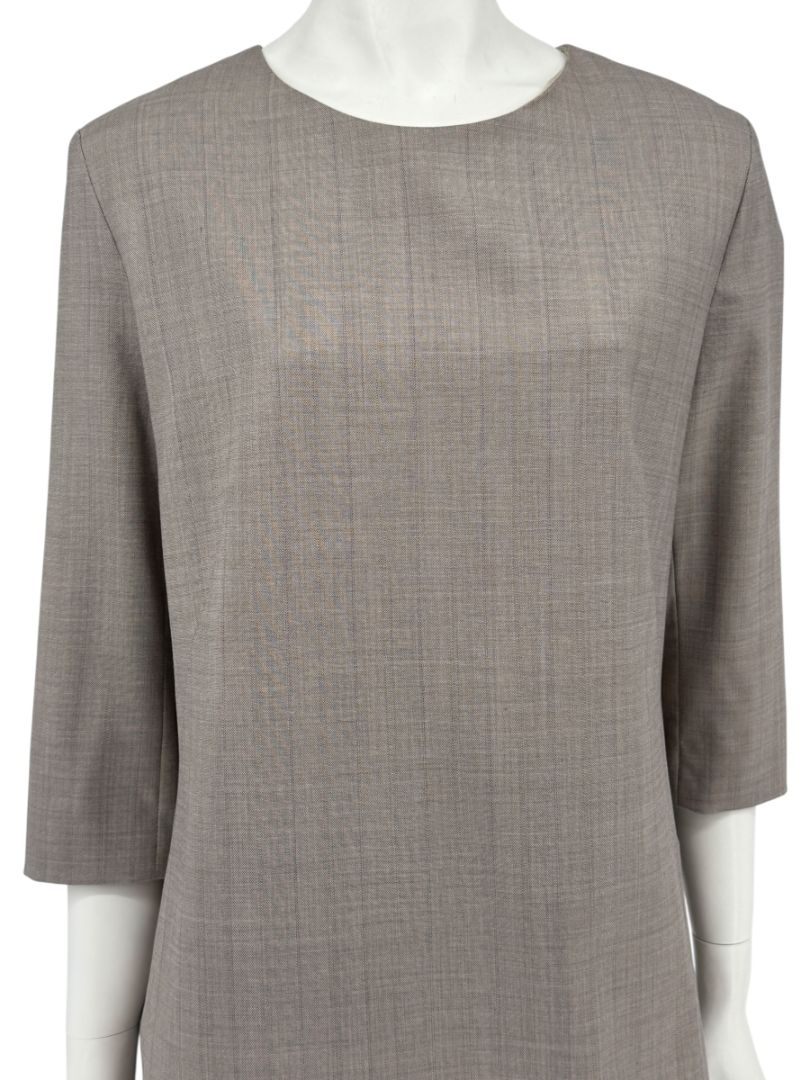 The Row Taupe Wool-Blend Shift Dress – Size M