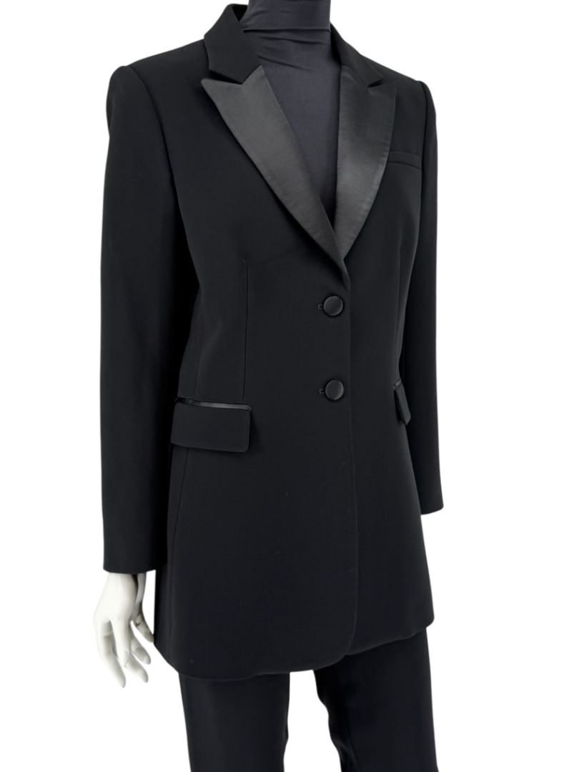 Altuzarra Black Satin-Lapel Tuxedo Blazer & Pants Set – Size IT 44 (US 10