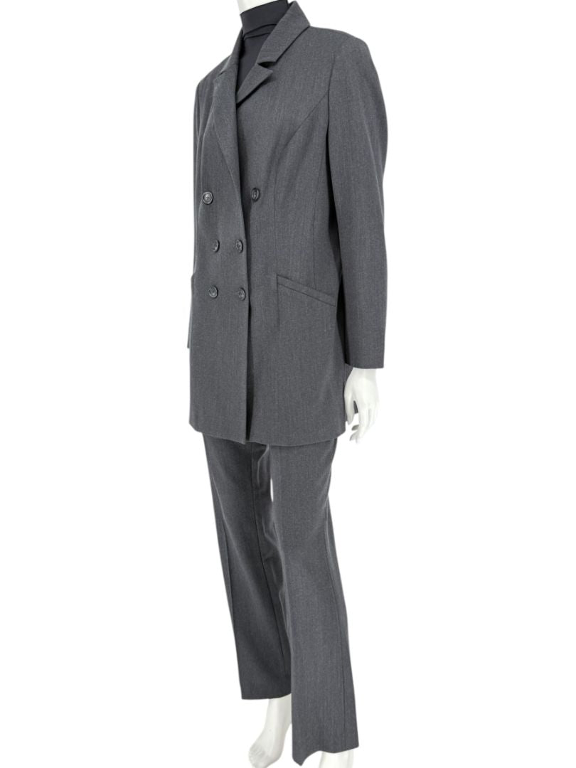 Pamella Roland Charcoal Grey Tailored Pantsuit – Large