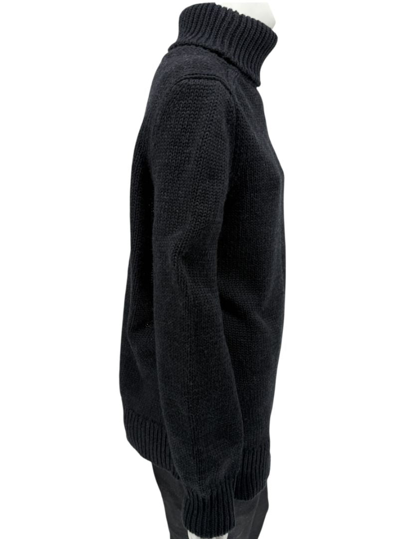 Louis Vuitton Fall 2007 Runway Soft Black Cutaway Turtleneck Sweater – Size M