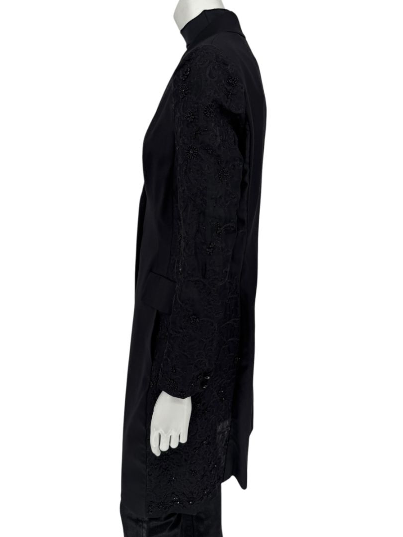 Pamella Roland Black Embellished Longline Jacket – Large