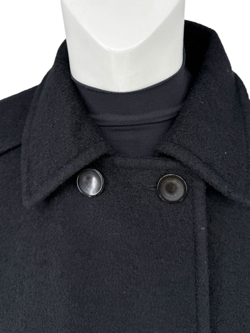 Lida Baday Black Wool Cropped Peacoat – Size 12