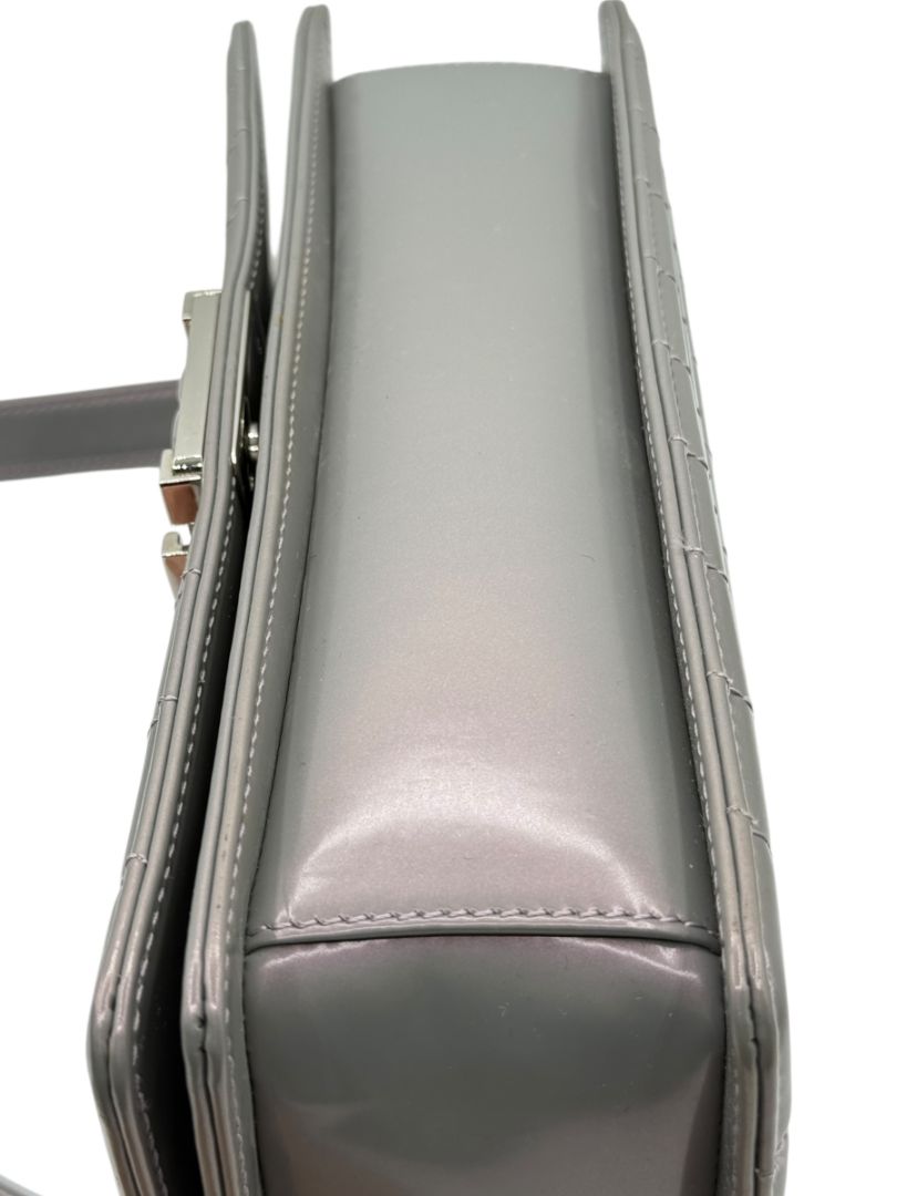 Chanel Lilac Iridescent Patent Calfskin Medium Boy Bag Silver Hardware w/ Box & Card