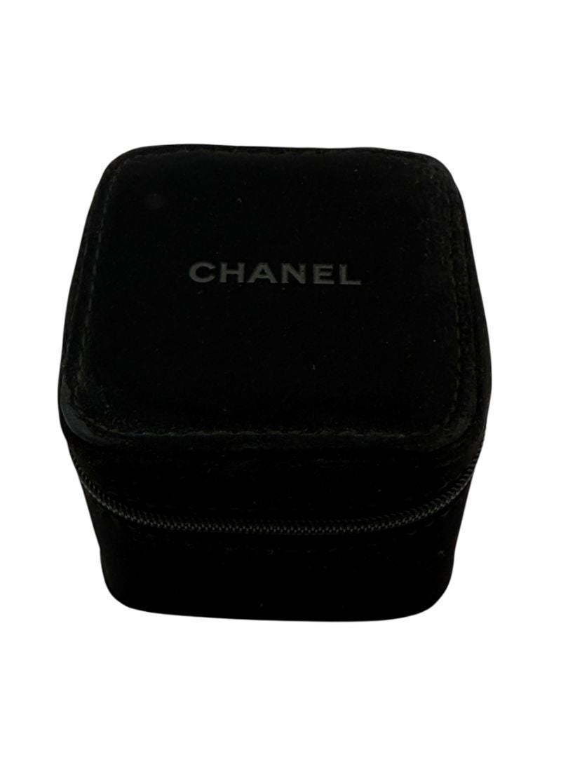 Chanel Black Travel Jewelry & Watch Case – Suede Zip Cube