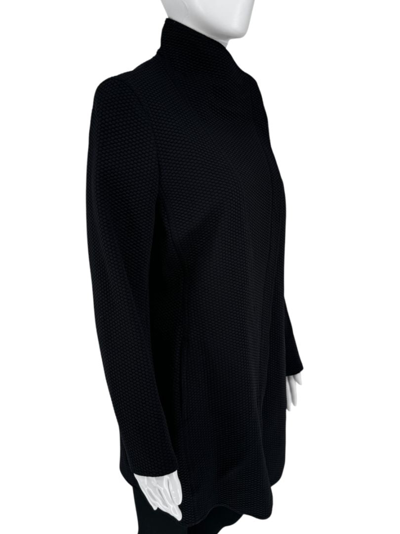 Akris Punto Black Honeycomb Zip Jacket - Size 10