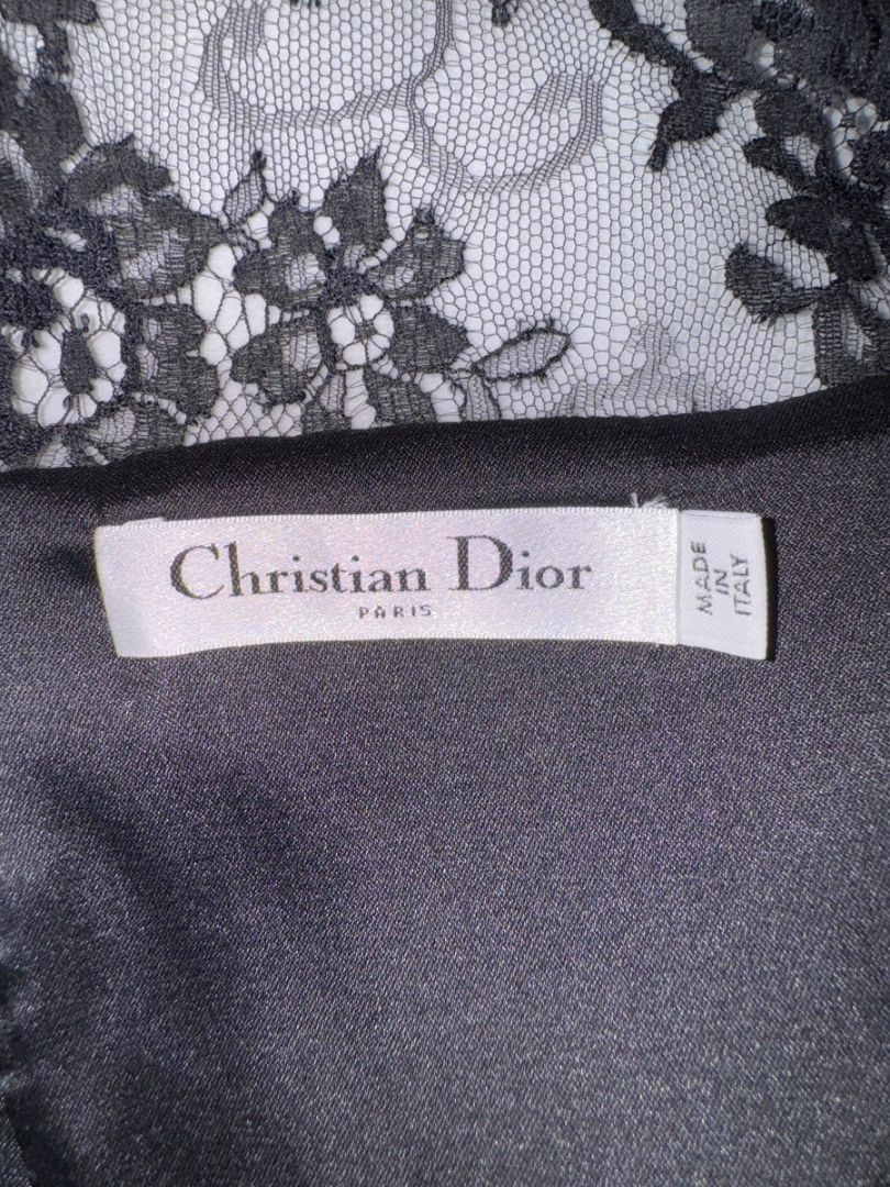 Christian Dior Black Lace-Trim Sleeveless Top – Size FR 44 (US 12)