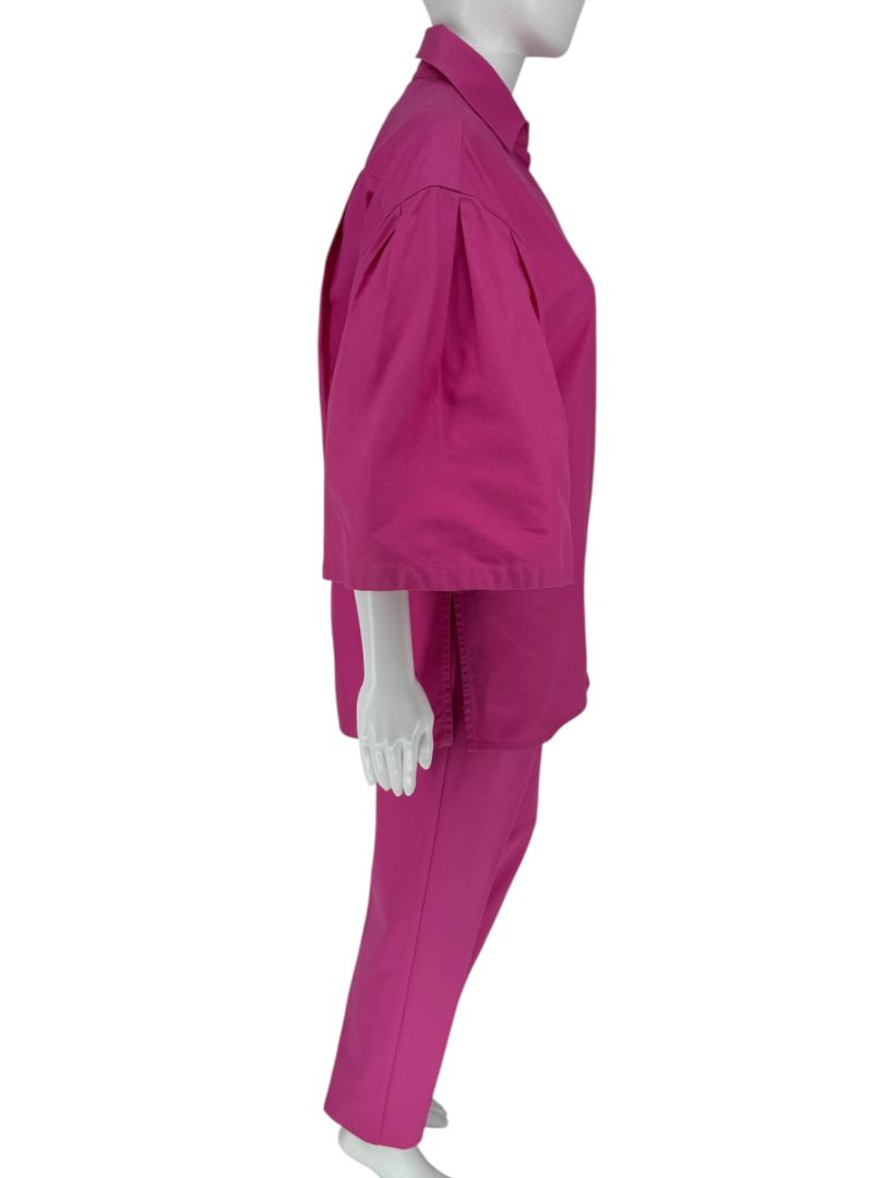 Max Mara Pink Cotton Top & Viscose Pant Set – Size Top 6 / Pants 12