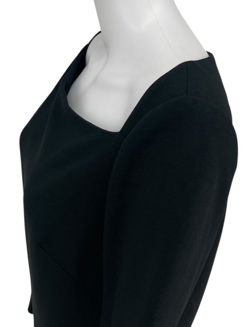 Pamella Roland Black Crepe Long Sleeve Jumpsuit – Size: Large