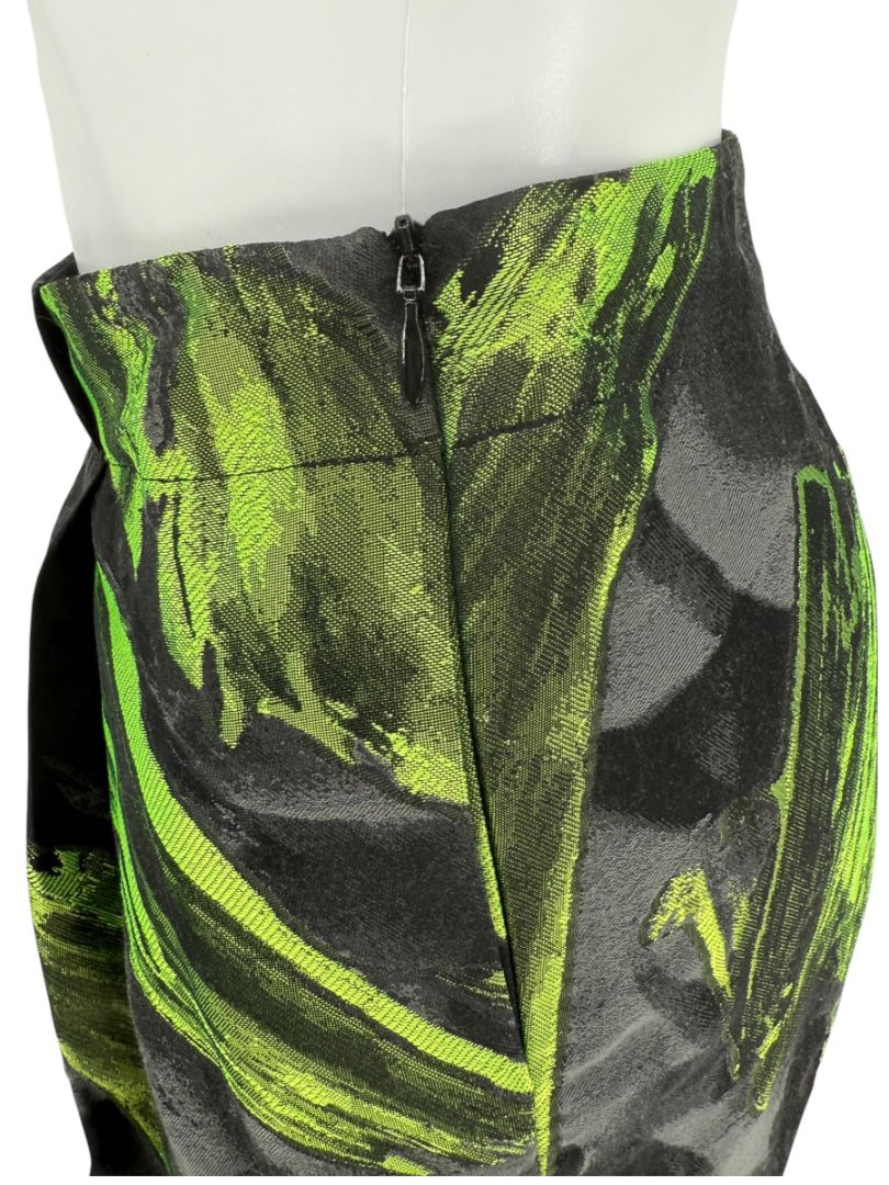 Lafayette 148 New York Green & Black Abstract Bubble Skirt – Size 8