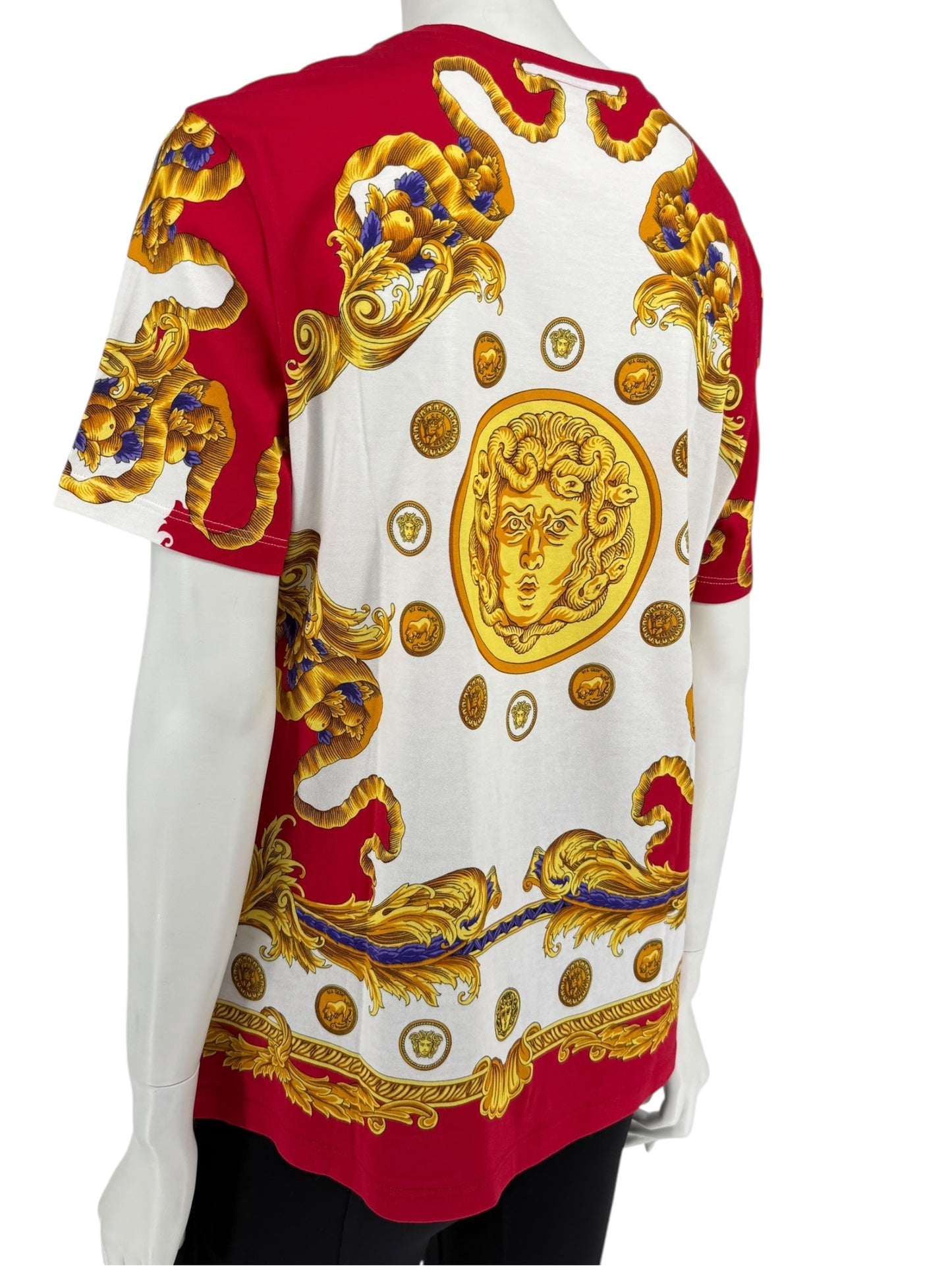 Versace Red & White Medusa Baroque Graphic T-Shirt – Size IT 42