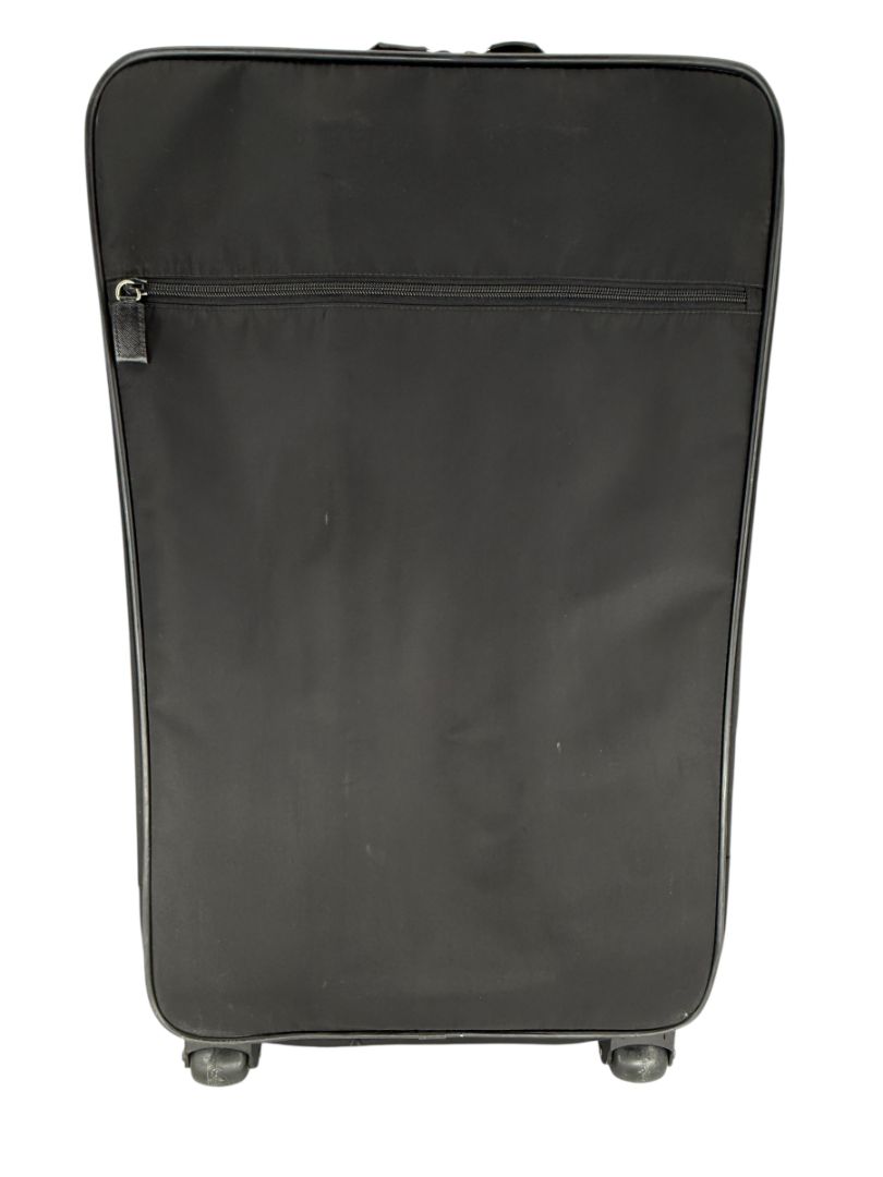 Prada Black Nylon Rolling Suitcase with Saffiano Leather Trim – 26.5" x 17.5" x 9.5"