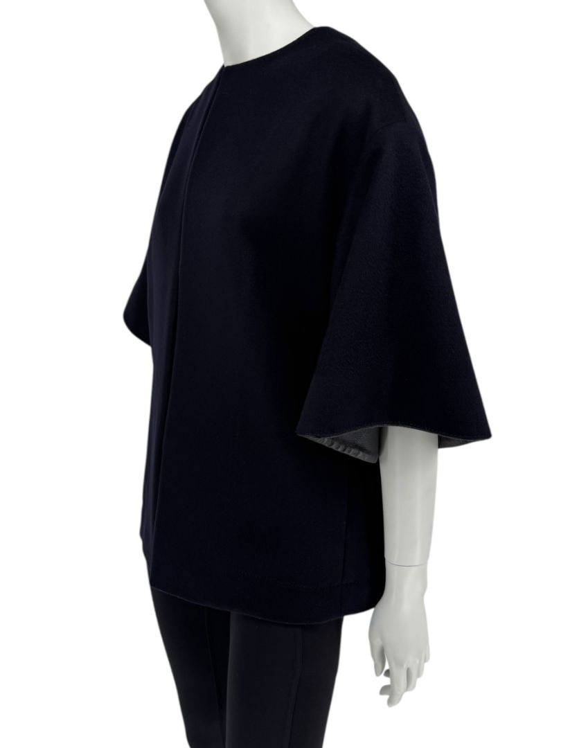 Valentino Navy Wool-Cashmere Kimono Sleeve Jacket – Size IT 40