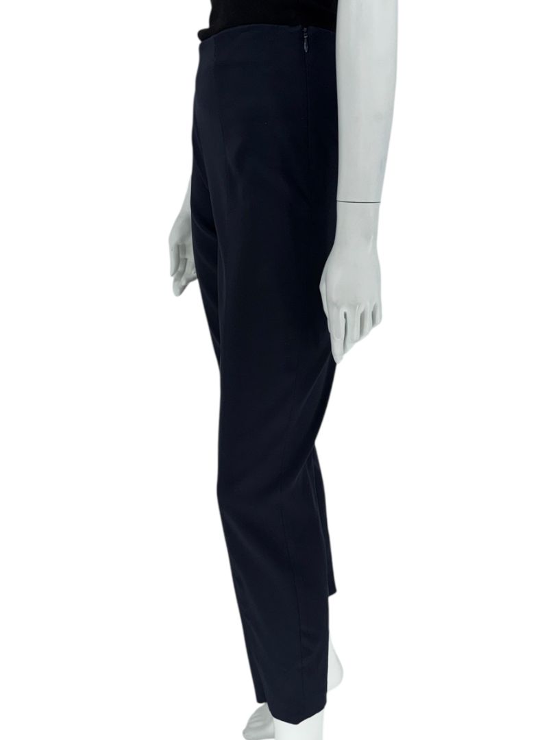 The Row Navy Wool-Silk Blend Cropped Trousers – Size 10