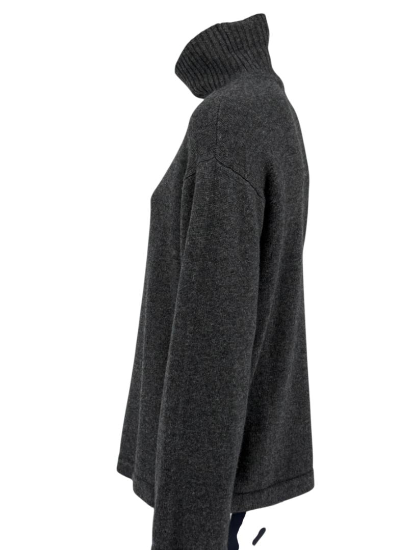 ‘S MaxMara Charcoal Wool-Cashmere Turtleneck Sweater – Size S