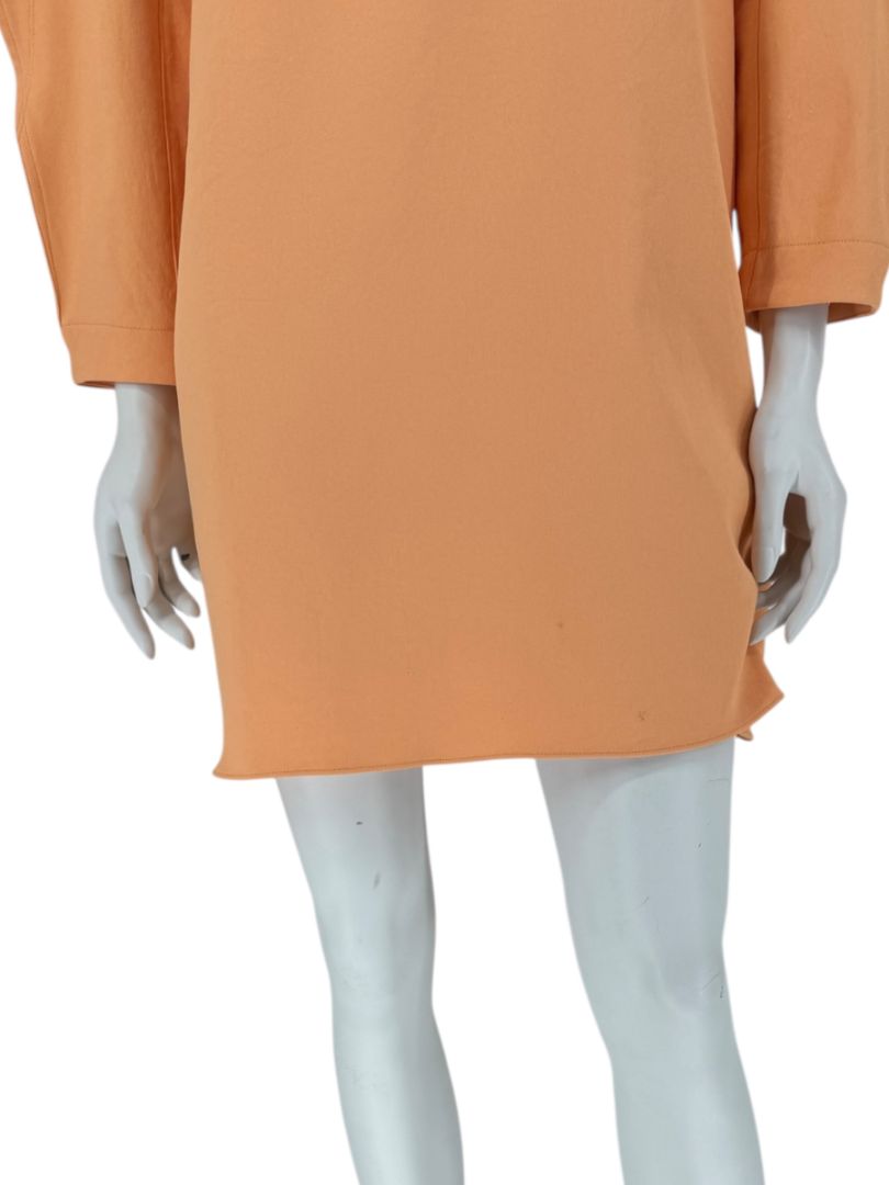 Tibi Apricot Sculpted Sleeve Shift Dress – Size 8