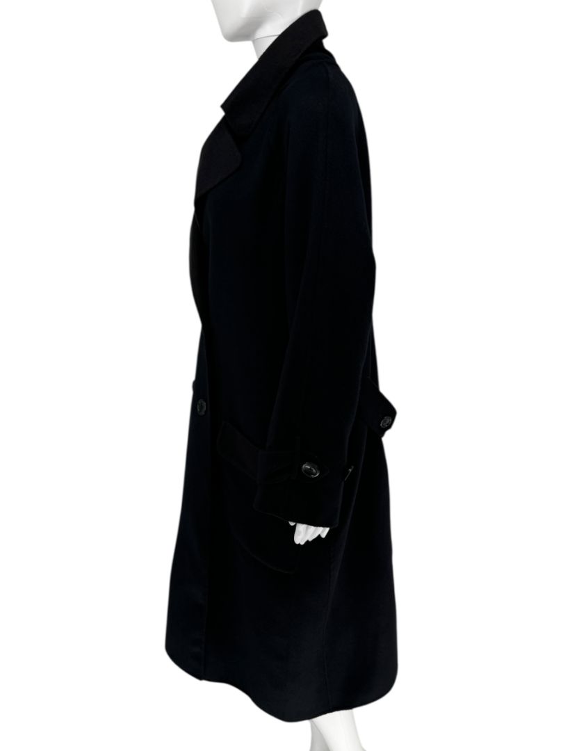 Pamella Roland Navy 100% Cashmere Double-Breasted Coat – L/XL