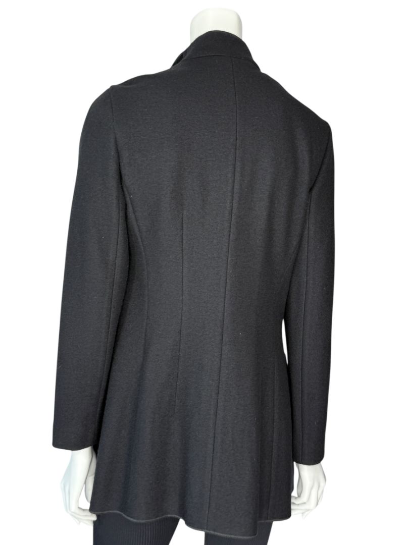 NWT Agnona Black 100% Cashmere Open-Front Coat – Size IT 46 / US 10